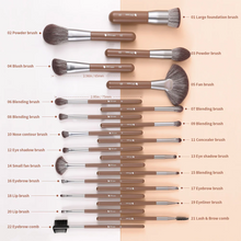 Load image into Gallery viewer, DUCare Chocolate Life 22-Piece Face & Eye Makeup Brush Set (D2205)