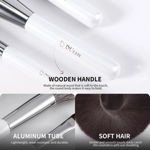 Load image into Gallery viewer, DUcare White 9Pcs Face & Eye Brush Set with Holder (D901)