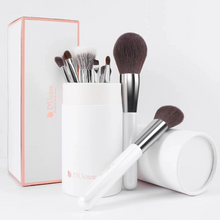 Load image into Gallery viewer, DUcare White 9Pcs Face & Eye Brush Set with Holder (D901)