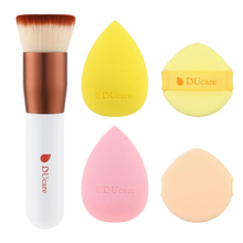 Load image into Gallery viewer, DUcare Single Kabuki Foundation Brush Makeup Sponge Set (5PC)