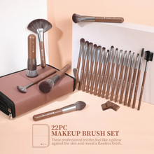 Load image into Gallery viewer, DUCare Chocolate Life 22-Piece Face &amp; Eye Makeup Brush Set (D2205)
