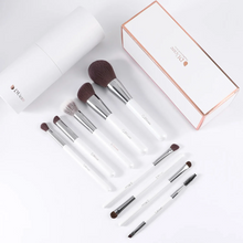 Load image into Gallery viewer, DUcare White 9Pcs Face &amp; Eye Brush Set with Holder (D901)
