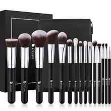 Load image into Gallery viewer, DUcare Classic Black Essential Face &amp; Eye Brush Set (15PC) (DF1503)
