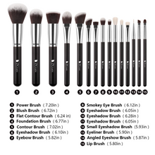 Load image into Gallery viewer, DUcare Classic Black Essential Face &amp; Eye Brush Set (15PC) (DF1503)
