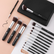 Load image into Gallery viewer, DUcare Classic Black Essential Face &amp; Eye Brush Set (15PC) (DF1503)

