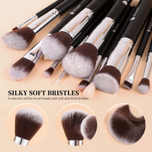Load image into Gallery viewer, DUcare Classic Black Essential Face &amp; Eye Brush Set (15PC) (DF1503)
