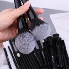 Load image into Gallery viewer, DUcare Classic Black Essential Upgraded Face &amp; Eye Brush Set (15PC) (DF1551)
