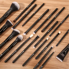 Load image into Gallery viewer, DUcare Classic Black Essential Upgraded Face &amp; Eye Brush Set (15PC) (DF1551)
