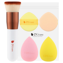Load image into Gallery viewer, DUcare Single Kabuki Foundation Brush Makeup Sponge Set (5PC)

