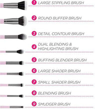 Load image into Gallery viewer, BH Cosmetics- Mrs Bella 9 Piece Brush Set with a brush holder.
