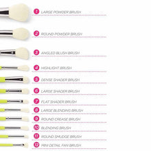 Load image into Gallery viewer, BH Cosmetics Color Festival 12 Piece Brush Set with Angled Brush Holder
